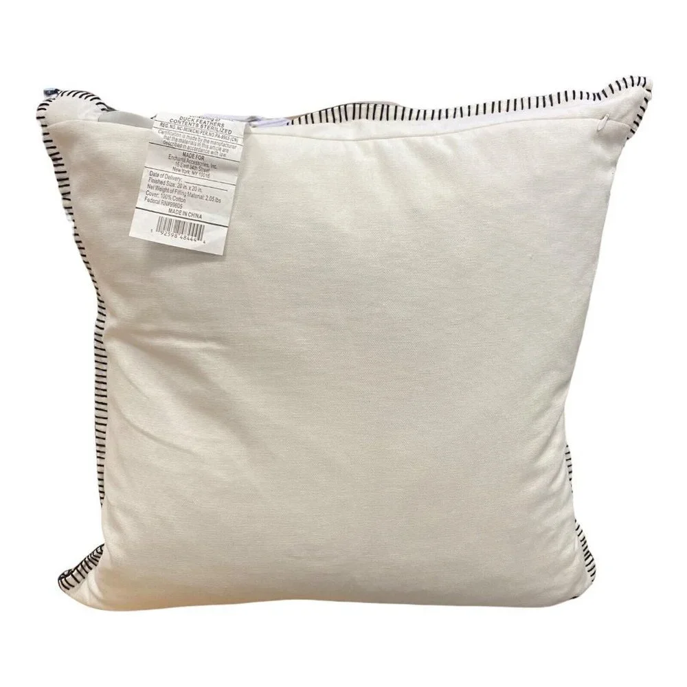Rae Dunn‎ Fall Throw Pillow FARM FRESH PUMPKINS Blue Pickup Truck NWT 20”x20”